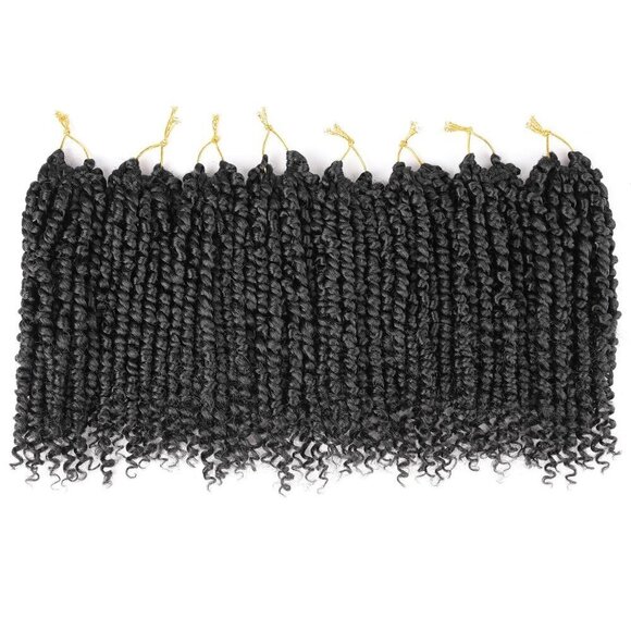 10 Inch 8 Packs Pret wisted Passion Twist Crochet Hair Natural Black Pre-looped - Picture 2 of 7